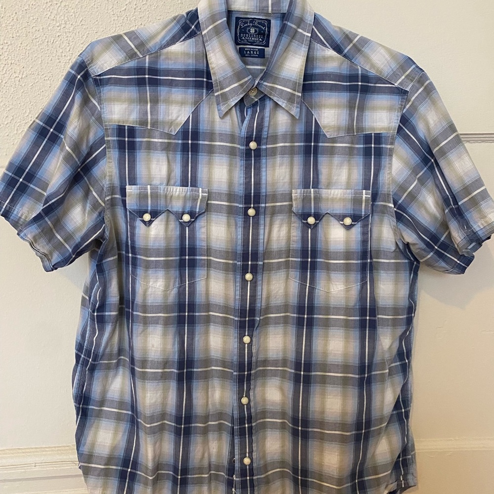 Lucky Brand Short Sleeve Pearl Snap Western Shirt